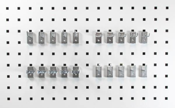 Treston Werkzeughalter-Set 855001-51. Basis-Set 1 mit 20 Werkzeughaltern in 4 Größen aus galvanisiertem Stahl