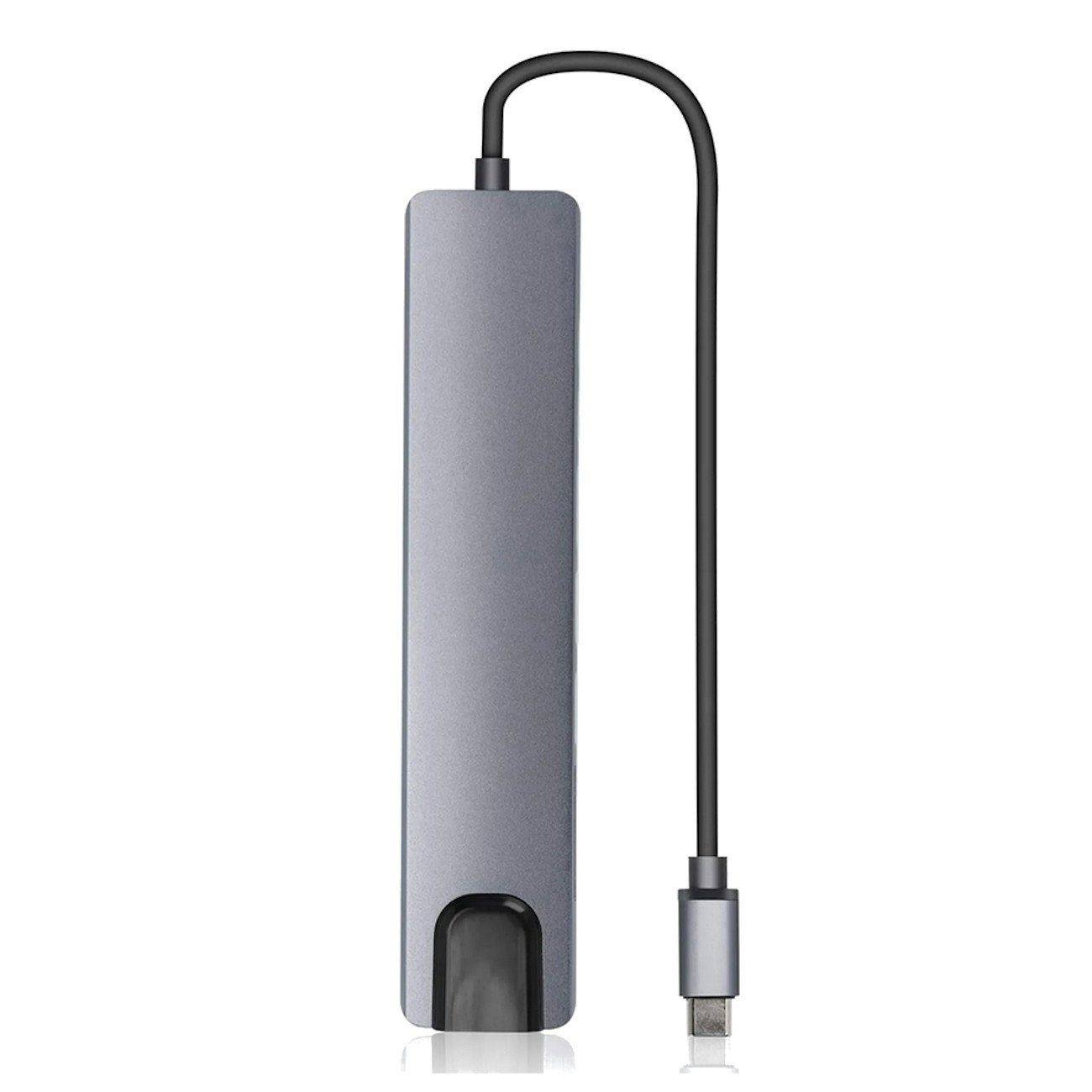Typ-C Hub-8 | USB-C zu HDMI, RJ45, SD/TF-Karte, USB Typ-A, USB Typ-C-0
