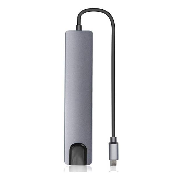 Typ-C Hub-8 | USB-C zu HDMI, RJ45, SD/TF-Karte, USB Typ-A, USB Typ-C