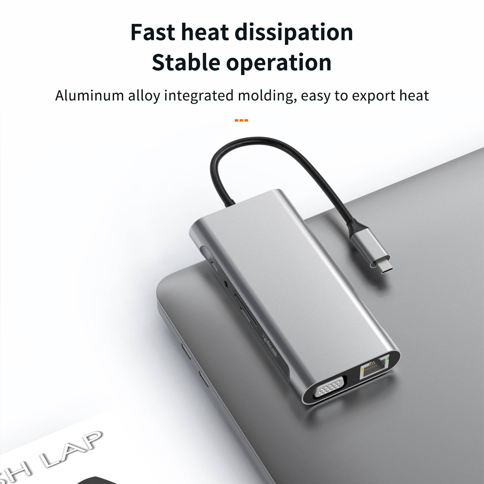 USB-C Hub Dockingstation-11 | USB-C zu HDMI, USB 3.0, SD/TF, VGA, USB-C, LAN-6