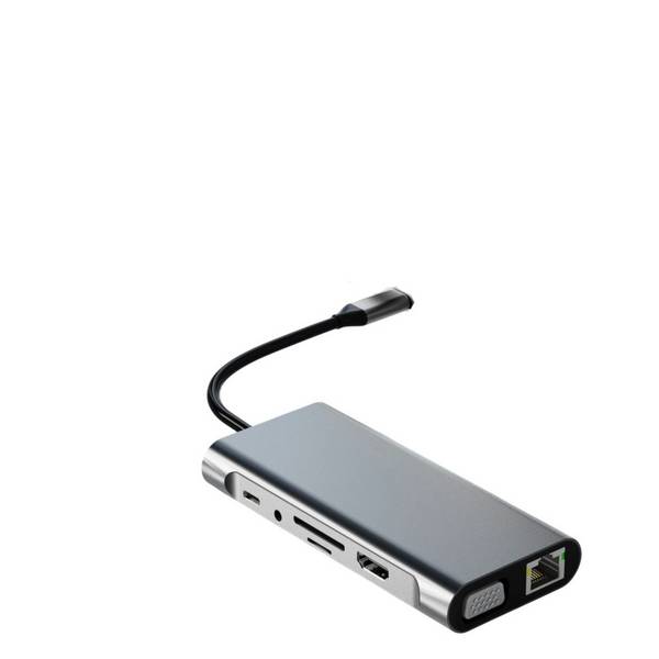 USB-C Hub Dockingstation-11 | USB-C zu HDMI, USB 3.0, SD/TF, VGA, USB-C, LAN