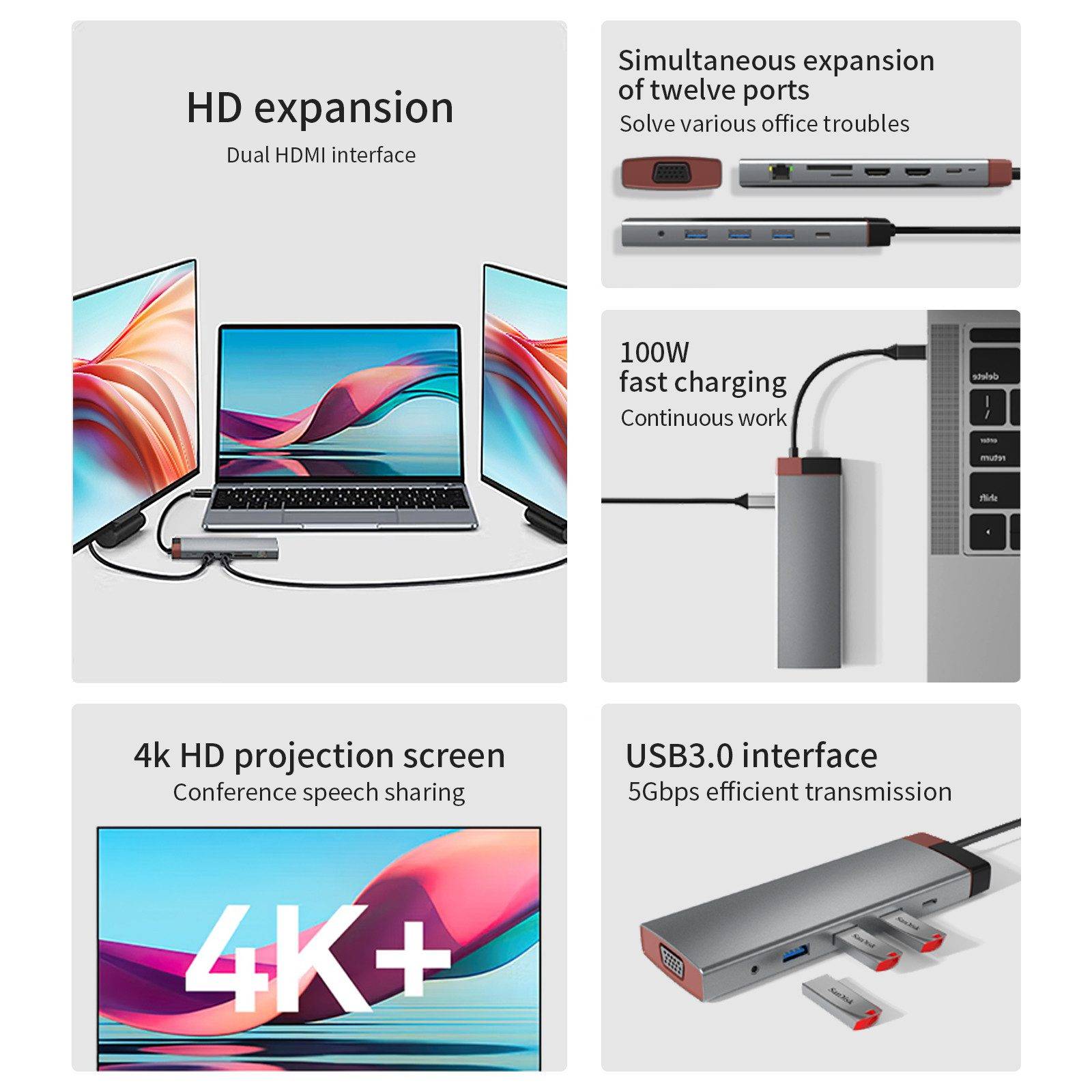 USB-C Hub Docking-12-L (12-in-1)-5