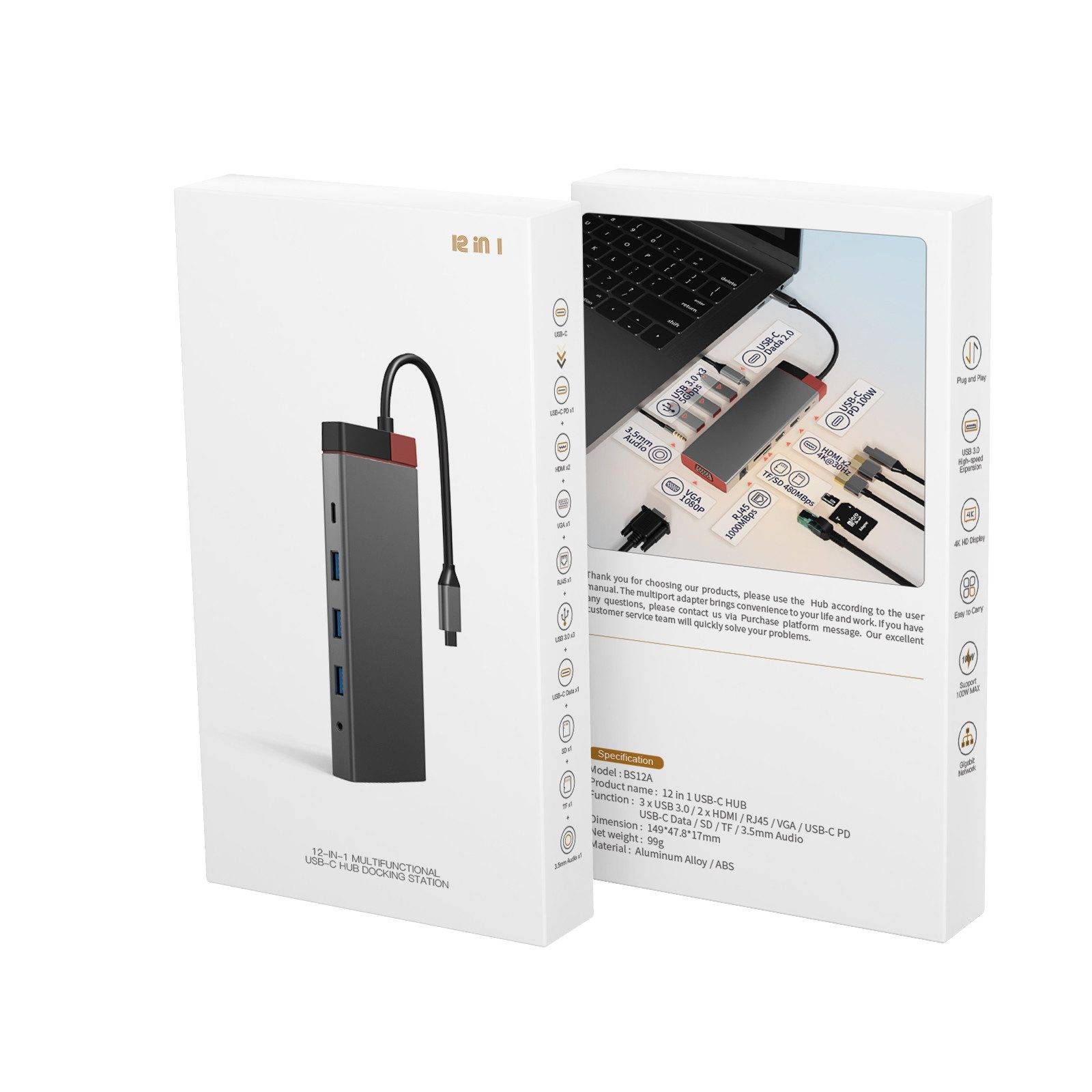 Symbolbild für USB-C Hub Docking-12-L (12-in-1)