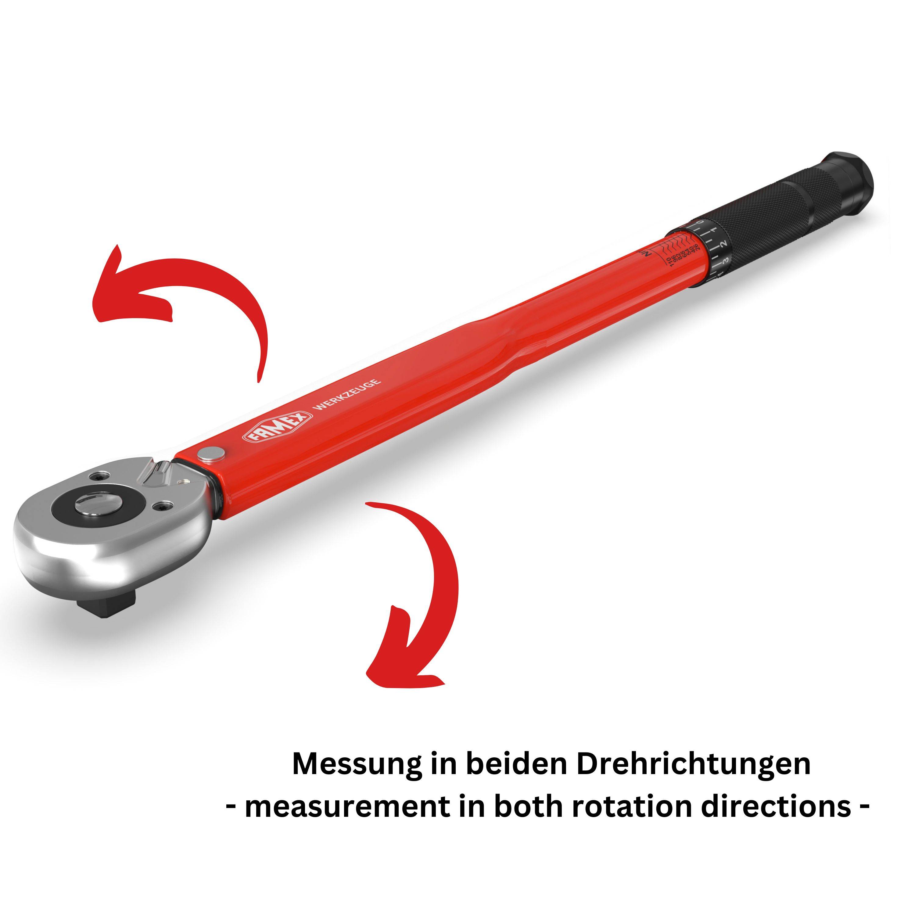 FAMEX 10877 Drehmomentschlüssel 3/8 Zoll (10mm)-Antrieb 5-70 Nm, Motorrad, Auto, Fahrrad, geprüft-2
