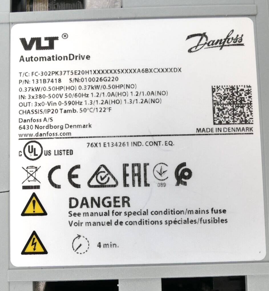 Danfoss Frequenzumrichter VLT FC-302PK37T5E20H1XXXXXXSXXXXA6BXCXXXXDX | 131B7418-2