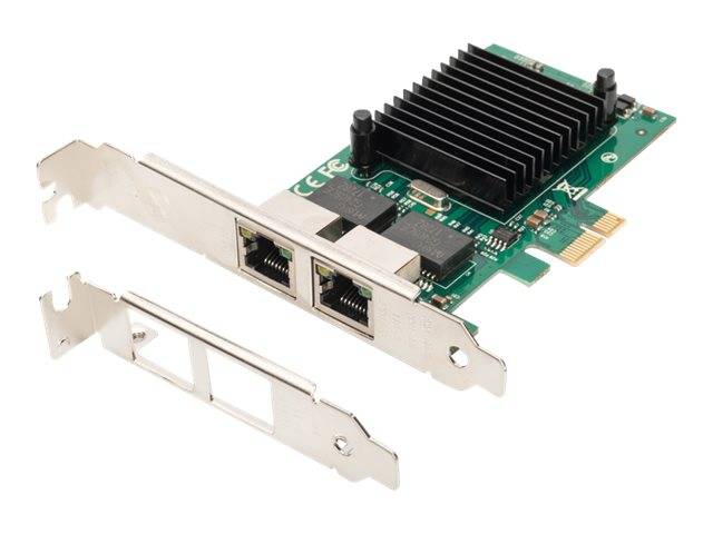 DIGITUS 2 Port Gigabit Ethernet Netzwerkkarte RJ45 PCI Express Intel Chipsatz-1