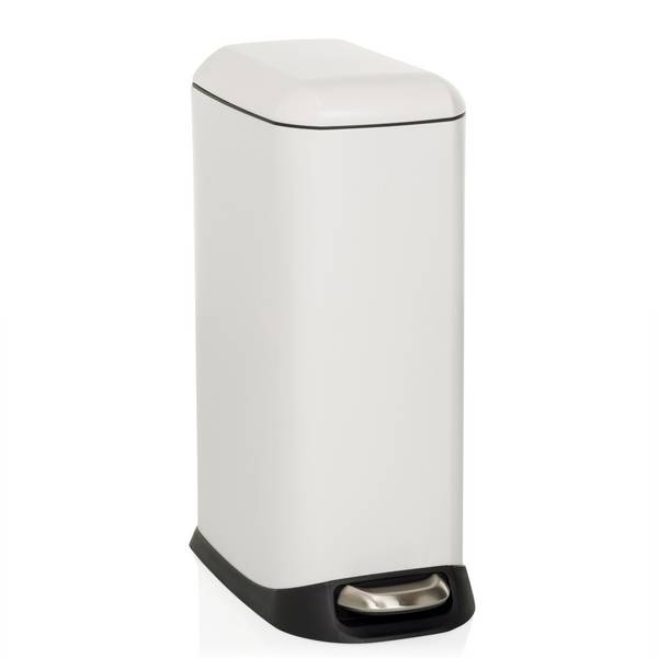 Abfallsammler Mülleimer CLEAN SLIM 20L Stahl weiß hjh OFFICE