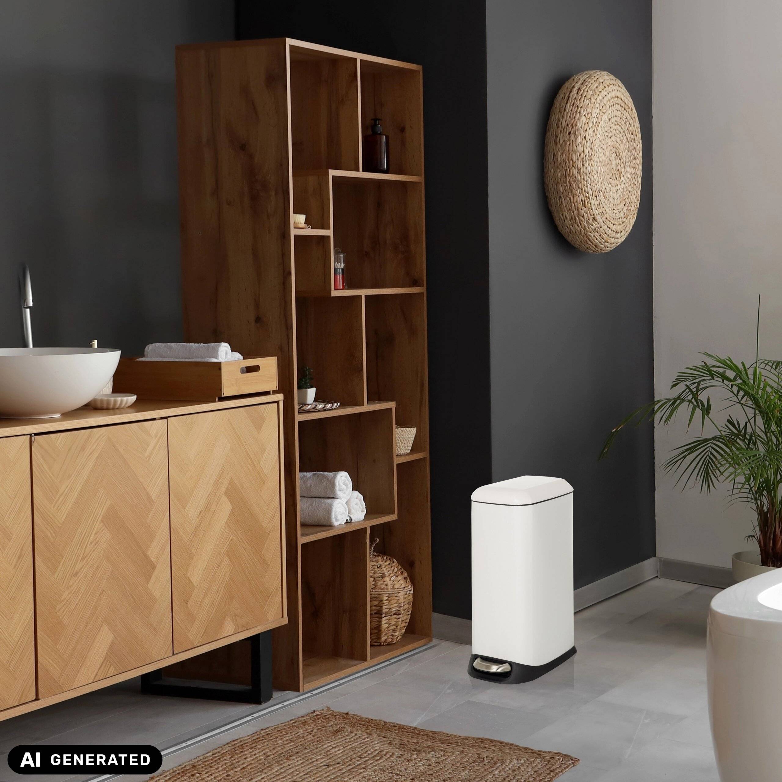 Abfallsammler Mülleimer CLEAN SLIM 20L Stahl weiß hjh OFFICE-3
