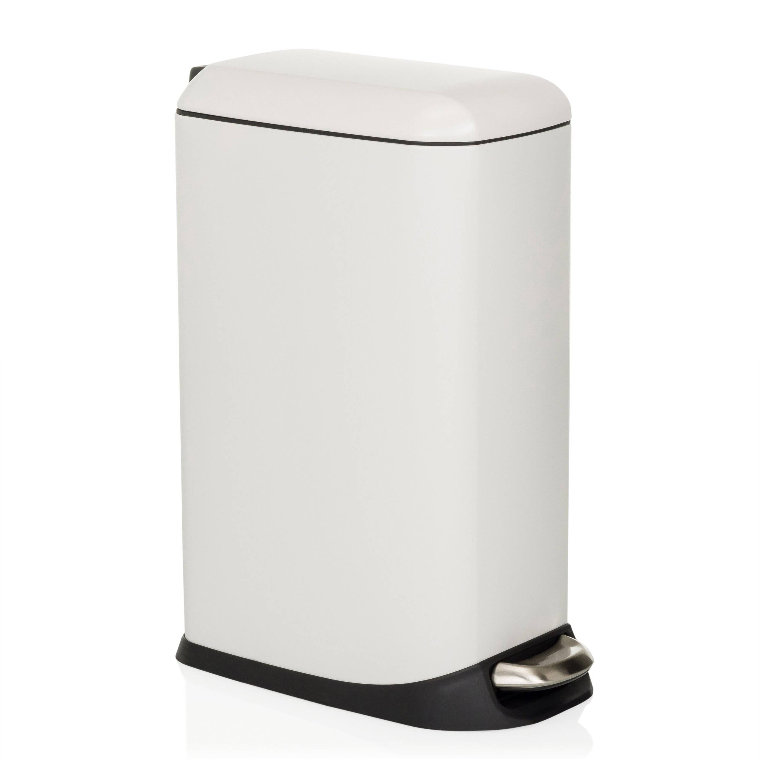 Abfallsammler Mülleimer CLEAN SLIM 20L Stahl weiß hjh OFFICE-4