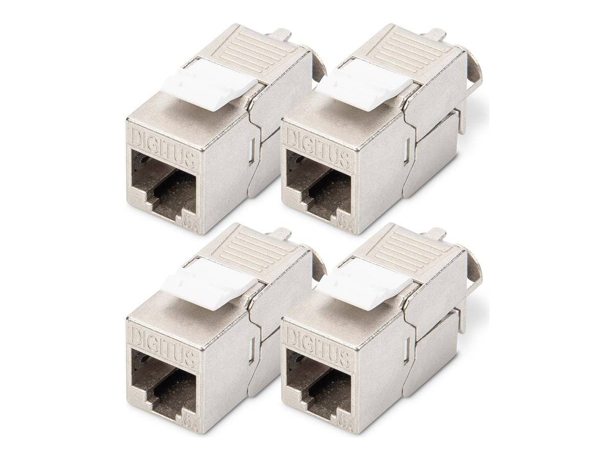 DIGITUS CAT 6A Keystone Modul, geschirmt, werkzeugfreier Montageanschluss - 4 Stk.-0