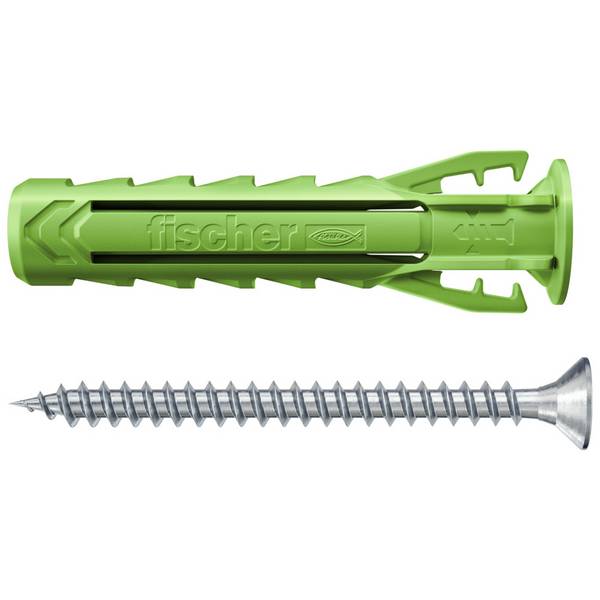 fischer 567814, Schrauben- & Dübelsatz, Autoklaven-Porenbeton, Mauerziegel, Beton, Gipsblock,