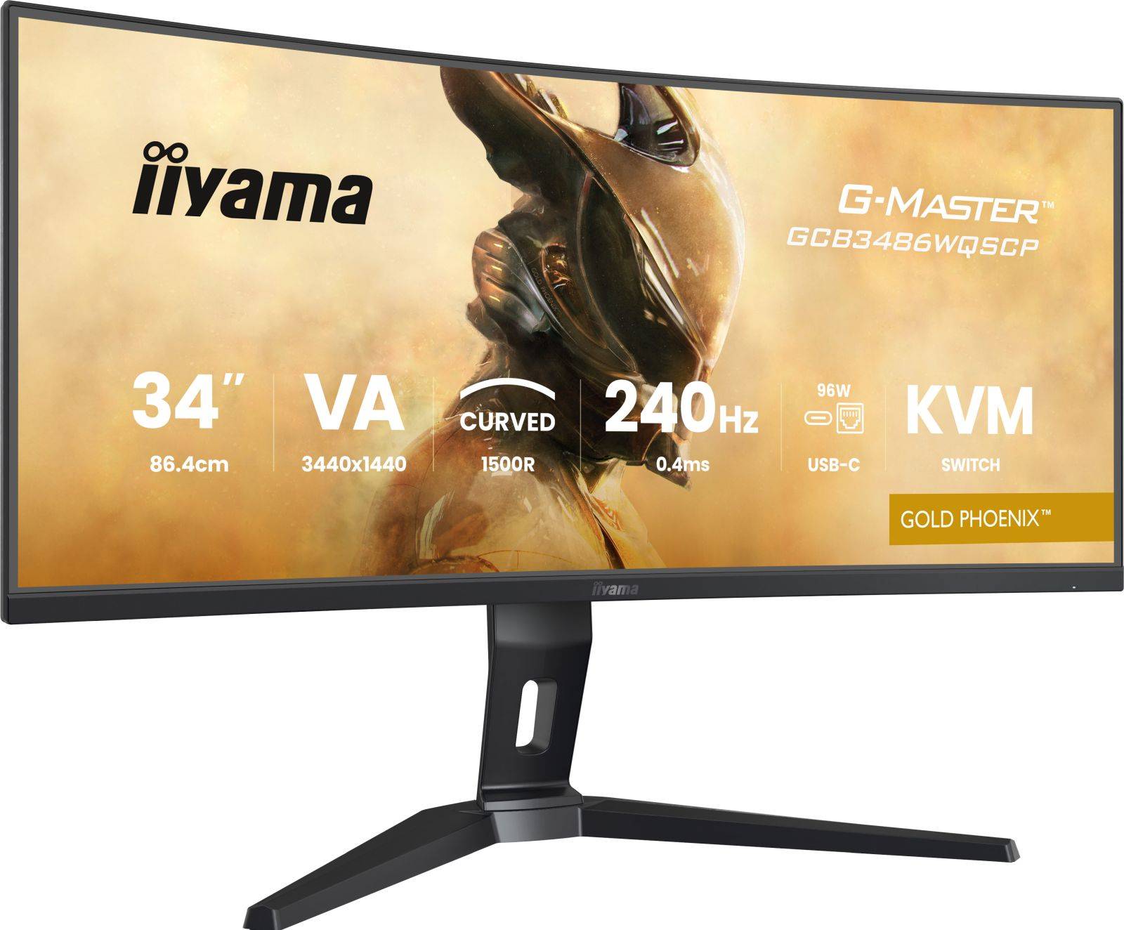 Iiyama GCB3486WQSCP-B1 Gaming Monitor 34" UWQHD VA, 240 Hz, 0.4 ms MPRT,-3