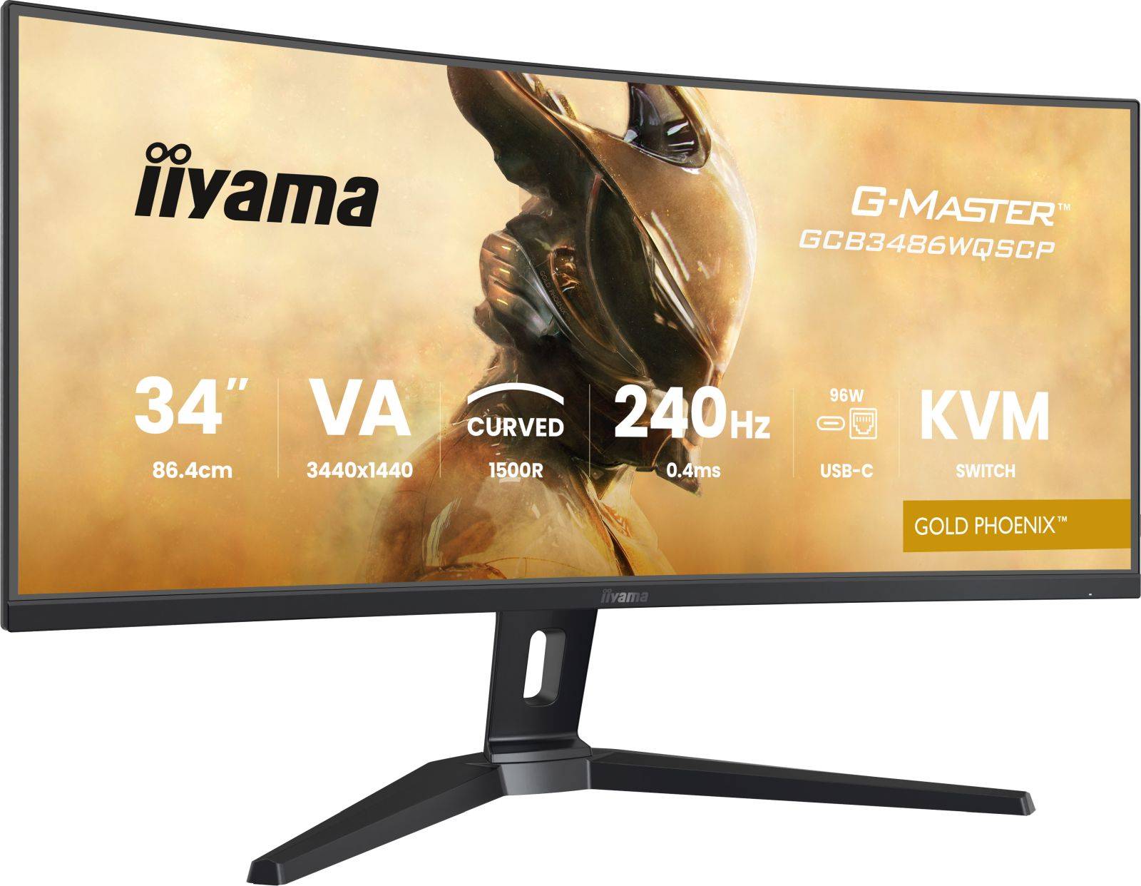 Iiyama GCB3486WQSCP-B1 Gaming Monitor 34" UWQHD VA, 240 Hz, 0.4 ms MPRT,-4