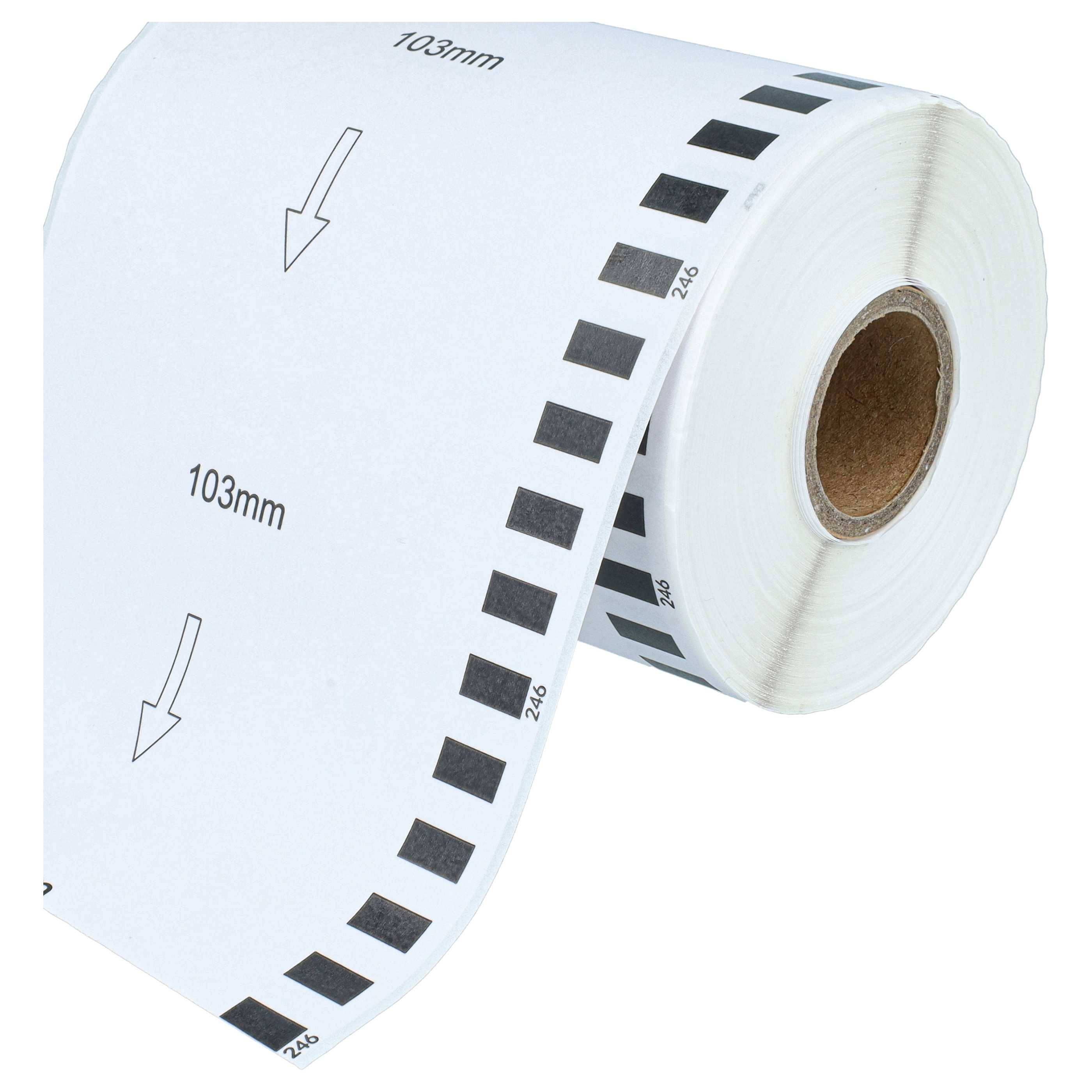 vhbw Etiketten-Rolle 103mm x 30,48m kompatibel mit Brother P-Touch QL 1060 NX, QL 1100, QL 1100 C Etiketten-Drucker --3
