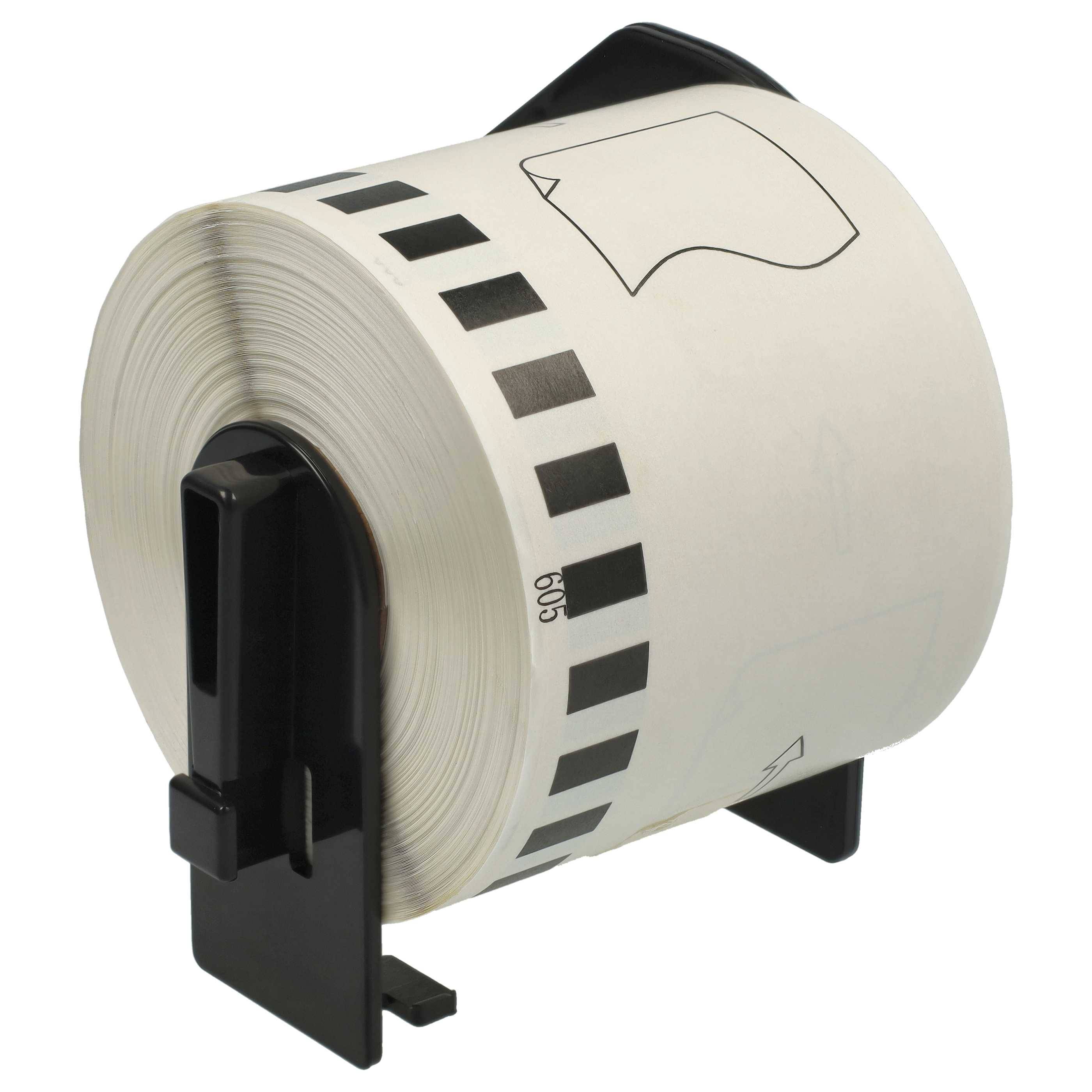 vhbw 5x Etiketten-Rolle mit Halter 62mm x 30,48m kompatibel mit Brother P-Touch QL1060N Etiketten-Drucker --1