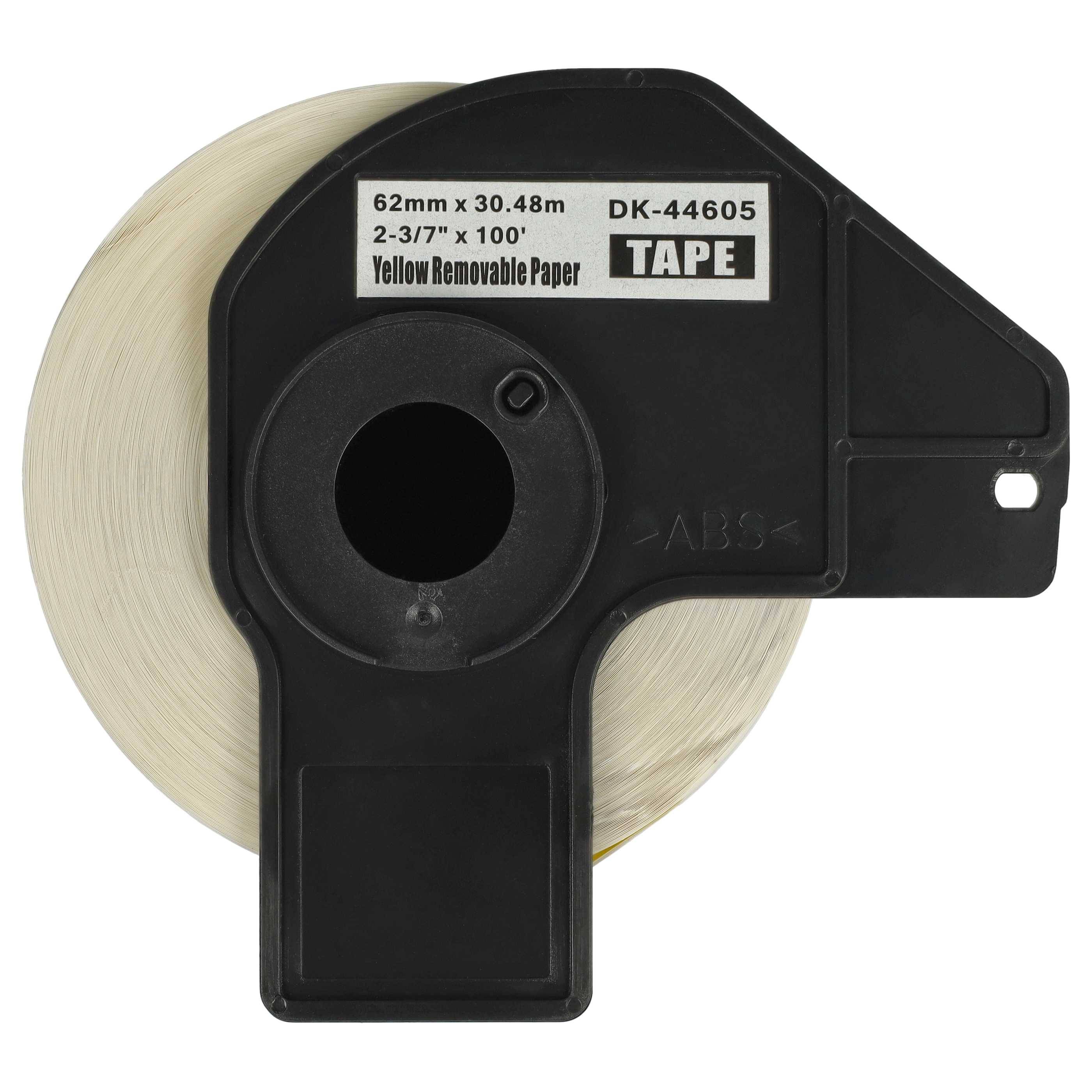 vhbw 5x Etiketten-Rolle mit Halter 62mm x 30,48m kompatibel mit Brother P-Touch QL1060N Etiketten-Drucker --2