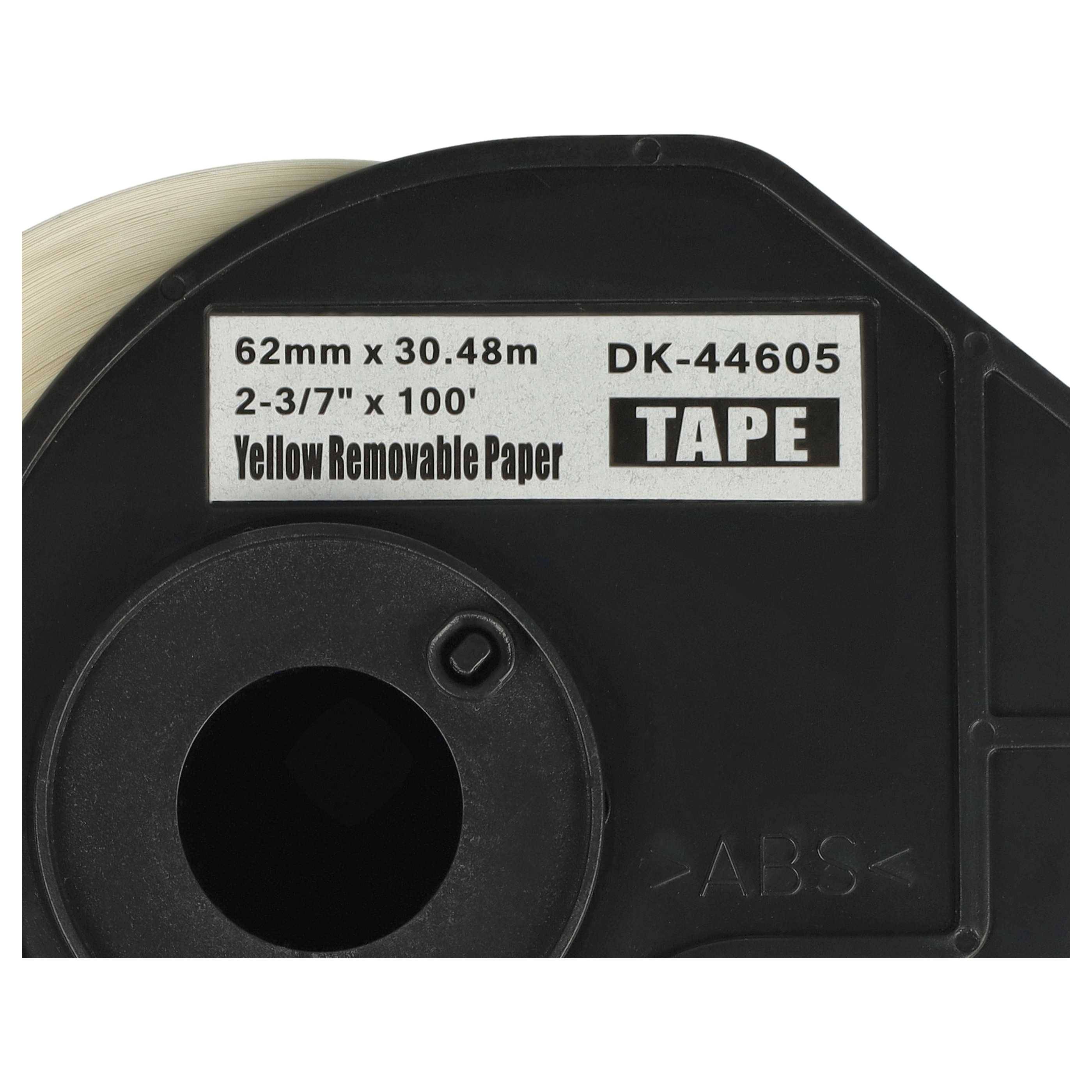 vhbw 5x Etiketten-Rolle mit Halter 62mm x 30,48m kompatibel mit Brother P-Touch QL1060N Etiketten-Drucker --3
