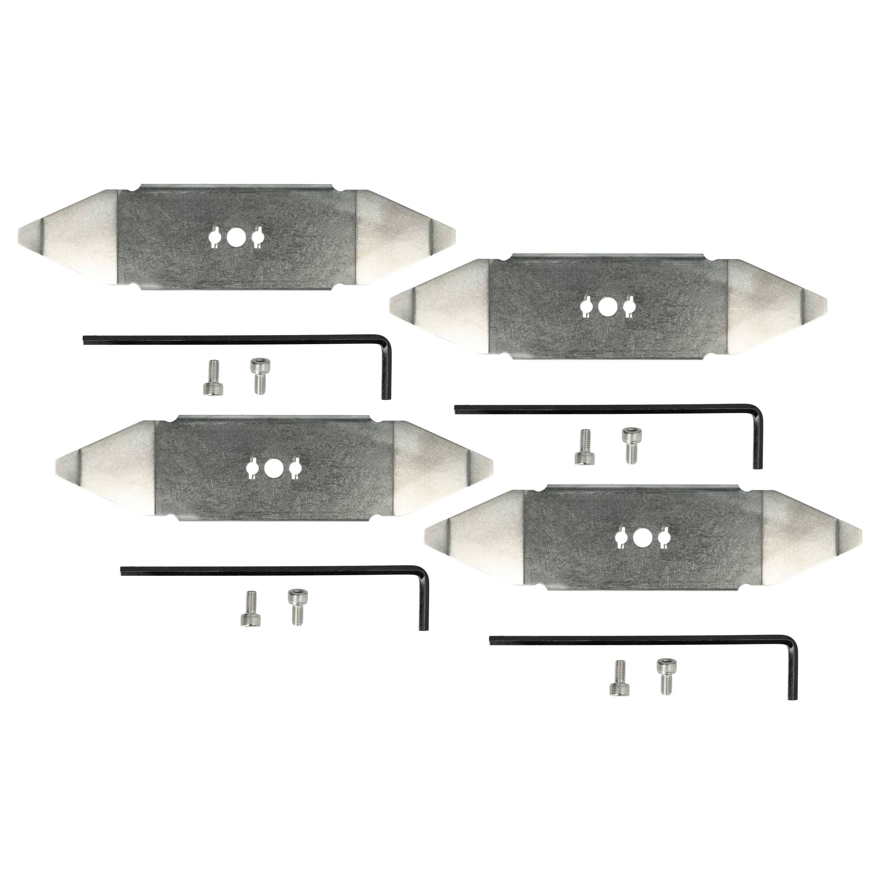 vhbw 4x Ersatz-Messer kompatibel mit Wolf-GARDEN 22AXDAHA650 | 22AXBACA650 Rasenmäher - Ersatzklinge Silber, Edelstahl-0