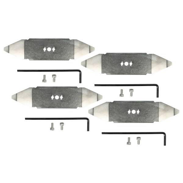 vhbw 4x Ersatz-Messer kompatibel mit Wolf-GARDEN 22AXDAHA650 | 22AXBACA650 Rasenmäher - Ersatzklinge Silber, Edelstahl