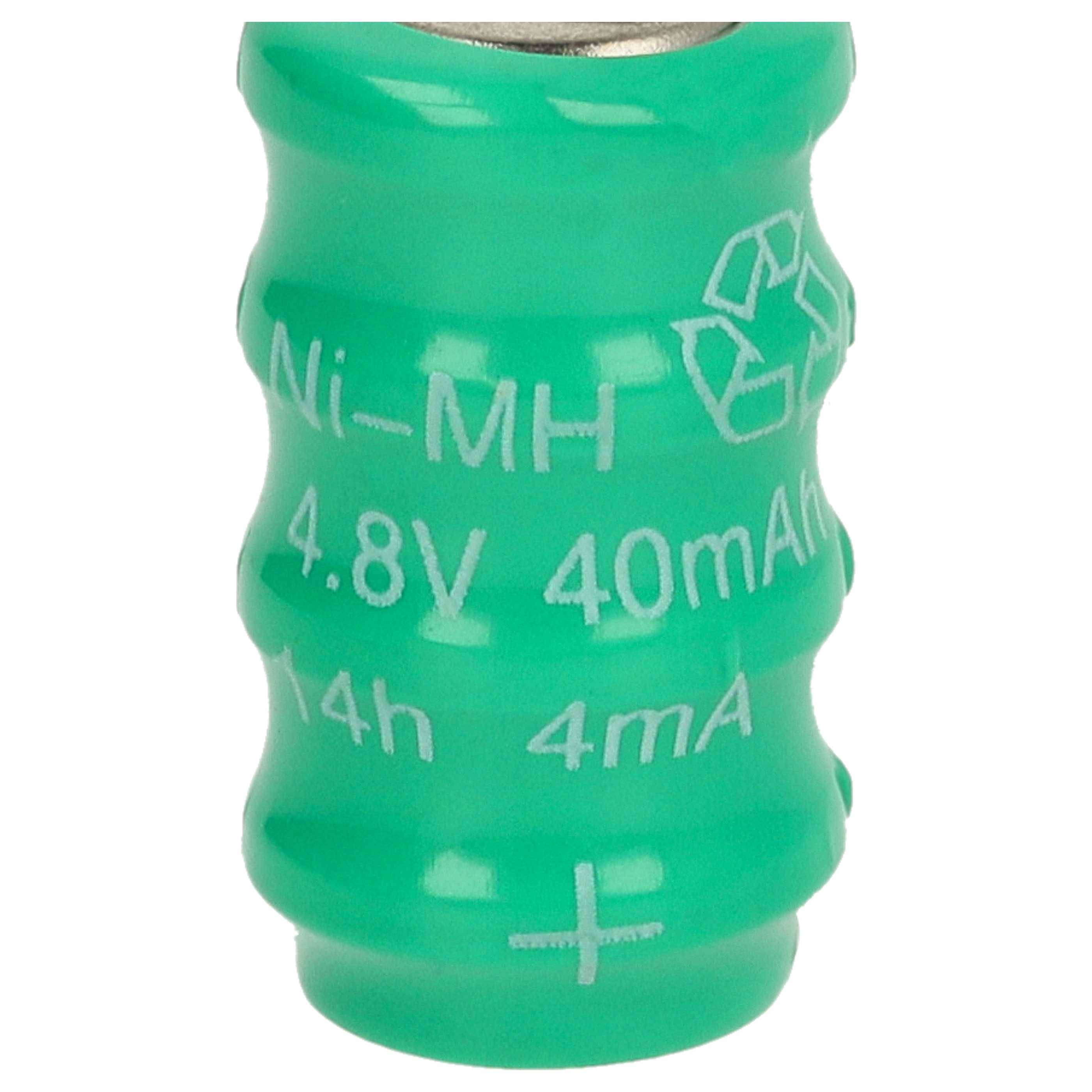 vhbw 5x NiMH Ersatz Knopfzellen-Akku Typ V40H 2-Pins 40mAh 4,8V | kompatibel mit Modellbau-Akkus, Solar-Leuchten uvm.-3