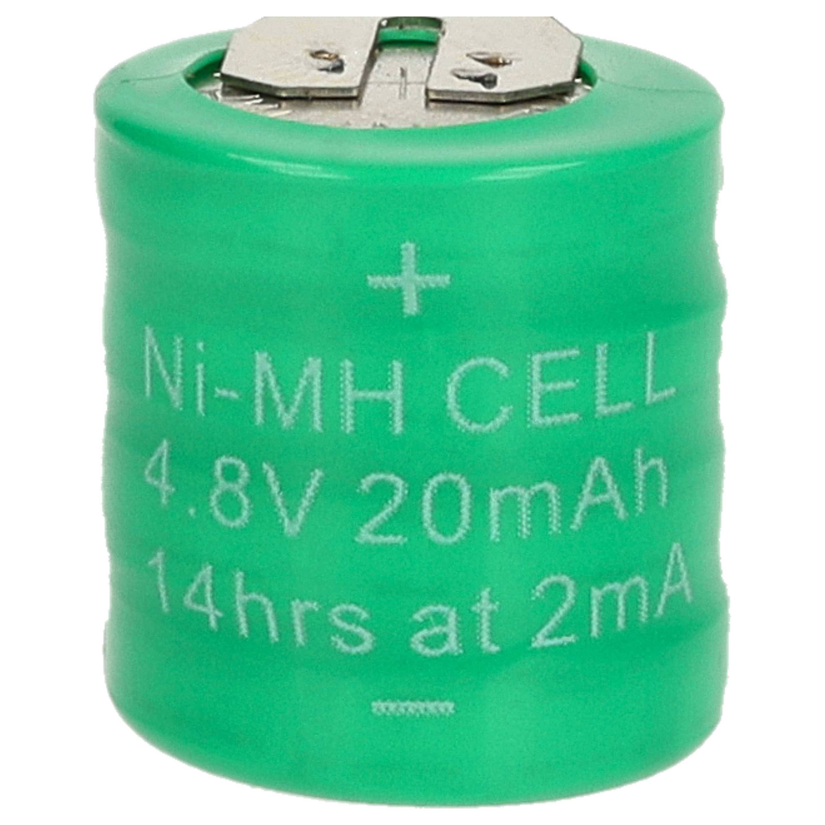 vhbw 10x NiMH Ersatz Knopfzellen-Akku Typ 4/V15H 2-Pins 20mAh 4,8V kompatibel mit Modellbau-Akkus, Solar-Leuchten uvm.-3