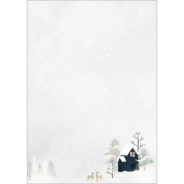 Weihnachtspapier A4 90g 25 Blatt Cozy Christmas Watercolor-0