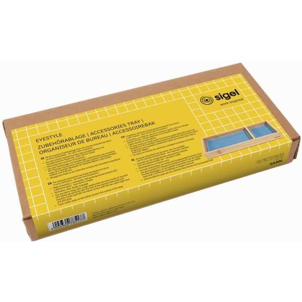 Zubehörablage Bambus 245x25x109mm Textileinleger hellblau-dunkelgrau-0