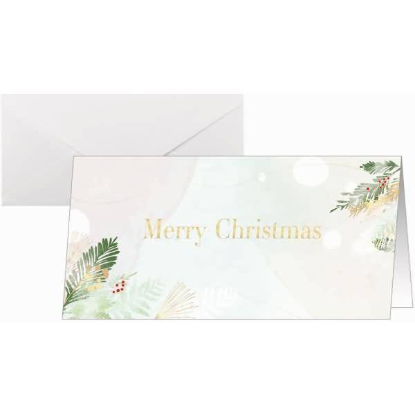 Weihnachtskarte DL 250g 25+25 Stück Christmas Forest Watercolor-0