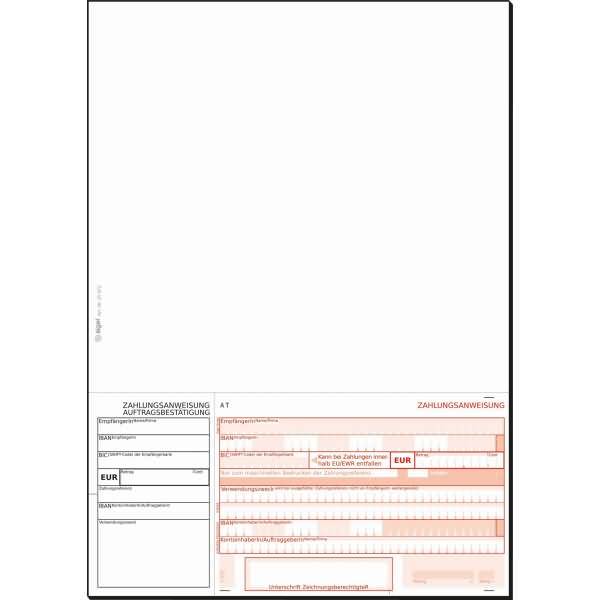 PC-SEPA-Zahlungsanweisung AT A4 90g 250 Blatt für österreichische Kreditinstitute-0