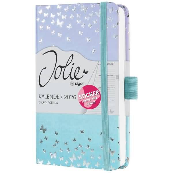 Wochenkalender Jolie ca. A6 Hardcover Butterfly Confetti Sky 2026-0