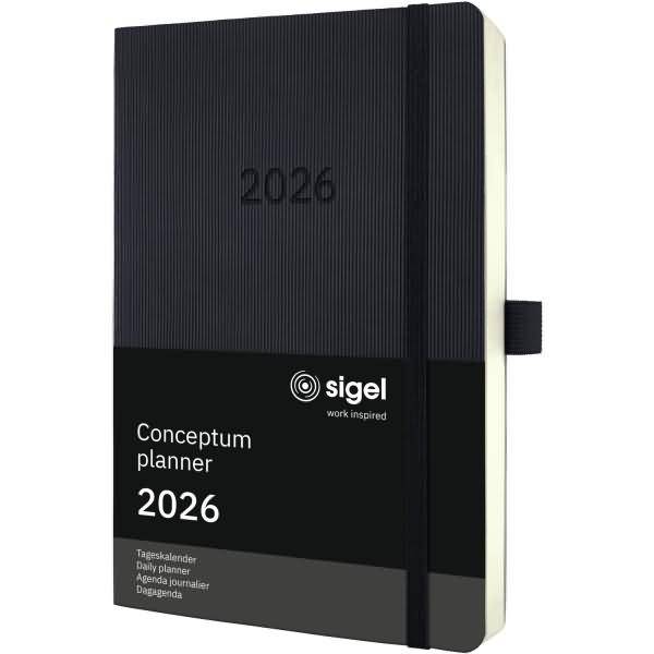 Tageskalender Conceptum ca. A5 Softcover schwarz 2026-0