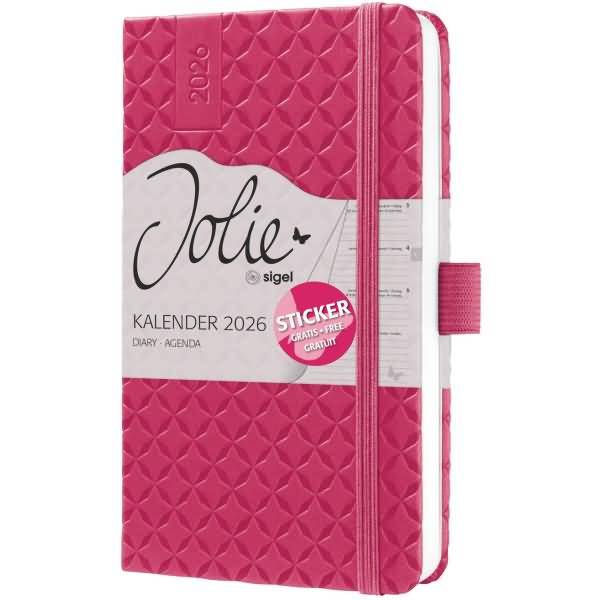 Wochenkalender Jolie ca. A6 Hardcover fuchsia pink 2026-0