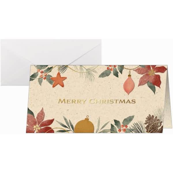 Weihnachtskarte DL 240g 10+10 Stück Christmas Art Goldprägung-0