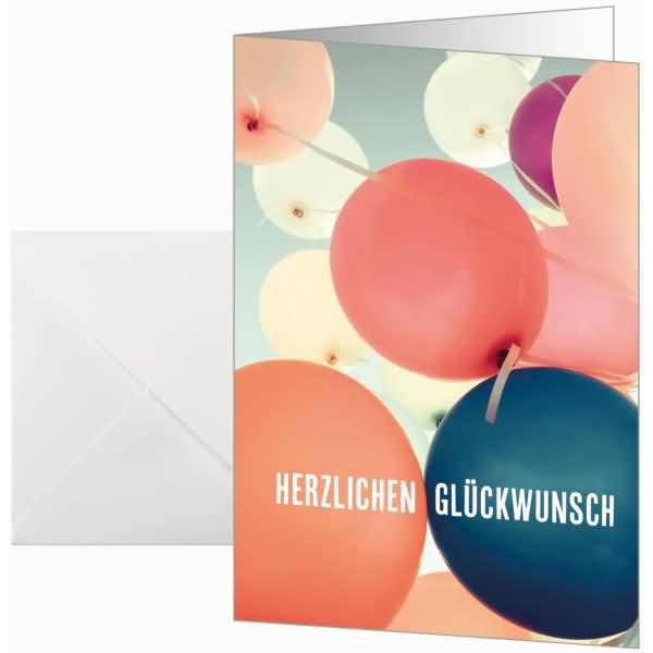 Geburtstagskarte A6(A5) 300g Ballons 10+10 Stück-0