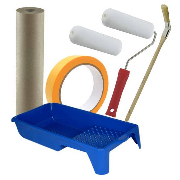 Malerversand Lackier-Set komplett – Farbwanne, Schaumwalze, Pinsel & Zubehör für Lackarbeiten
