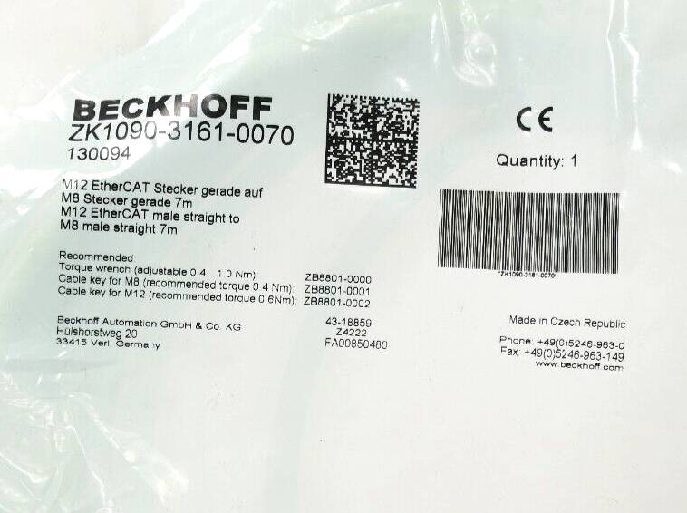 Beckhoff EtherCAT-Leitung 7,0m | ZK1090-3161-0070-1