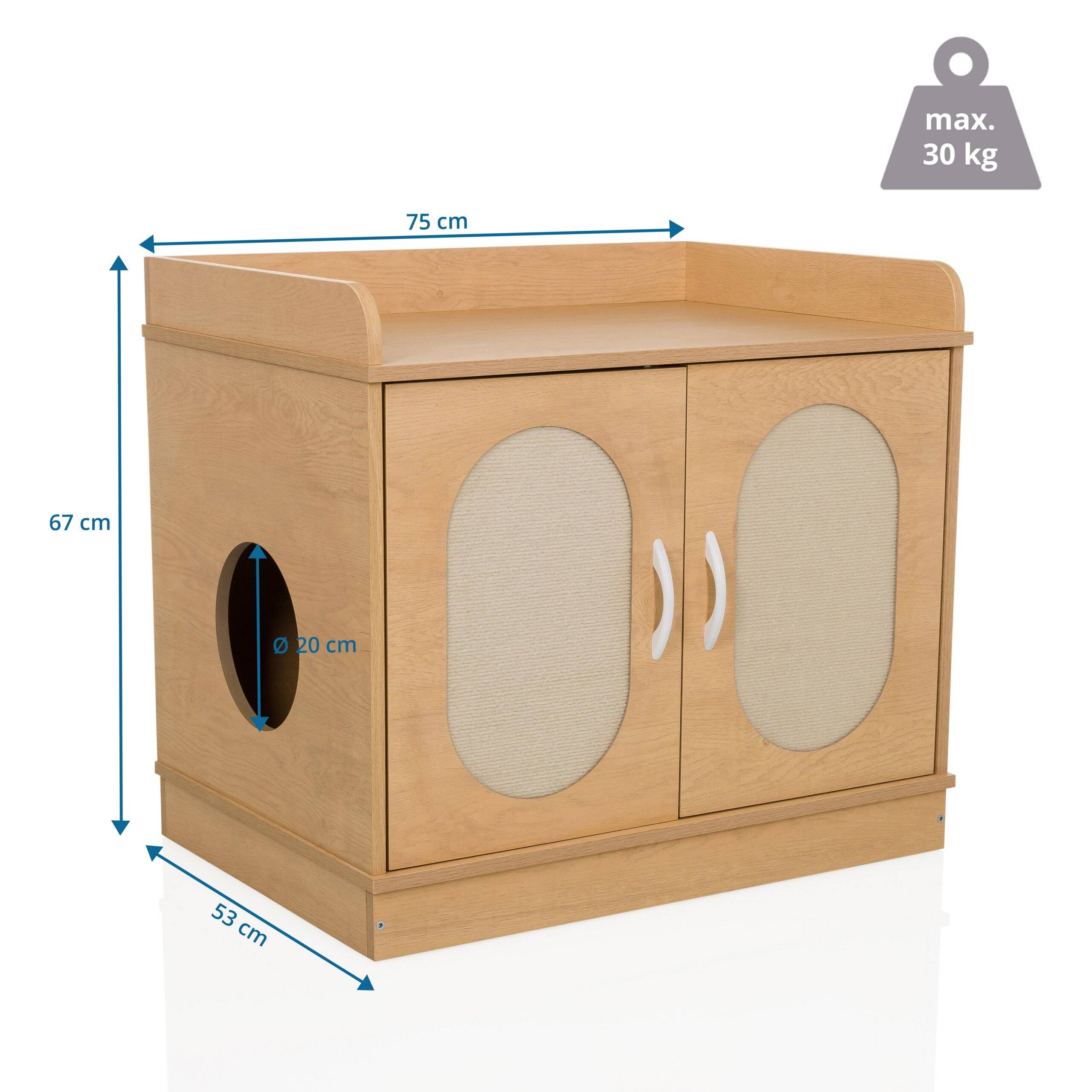Katzenhaus Kommode KITTYHOME 2 75x53x66,5 cm buche hjh LIVING-1