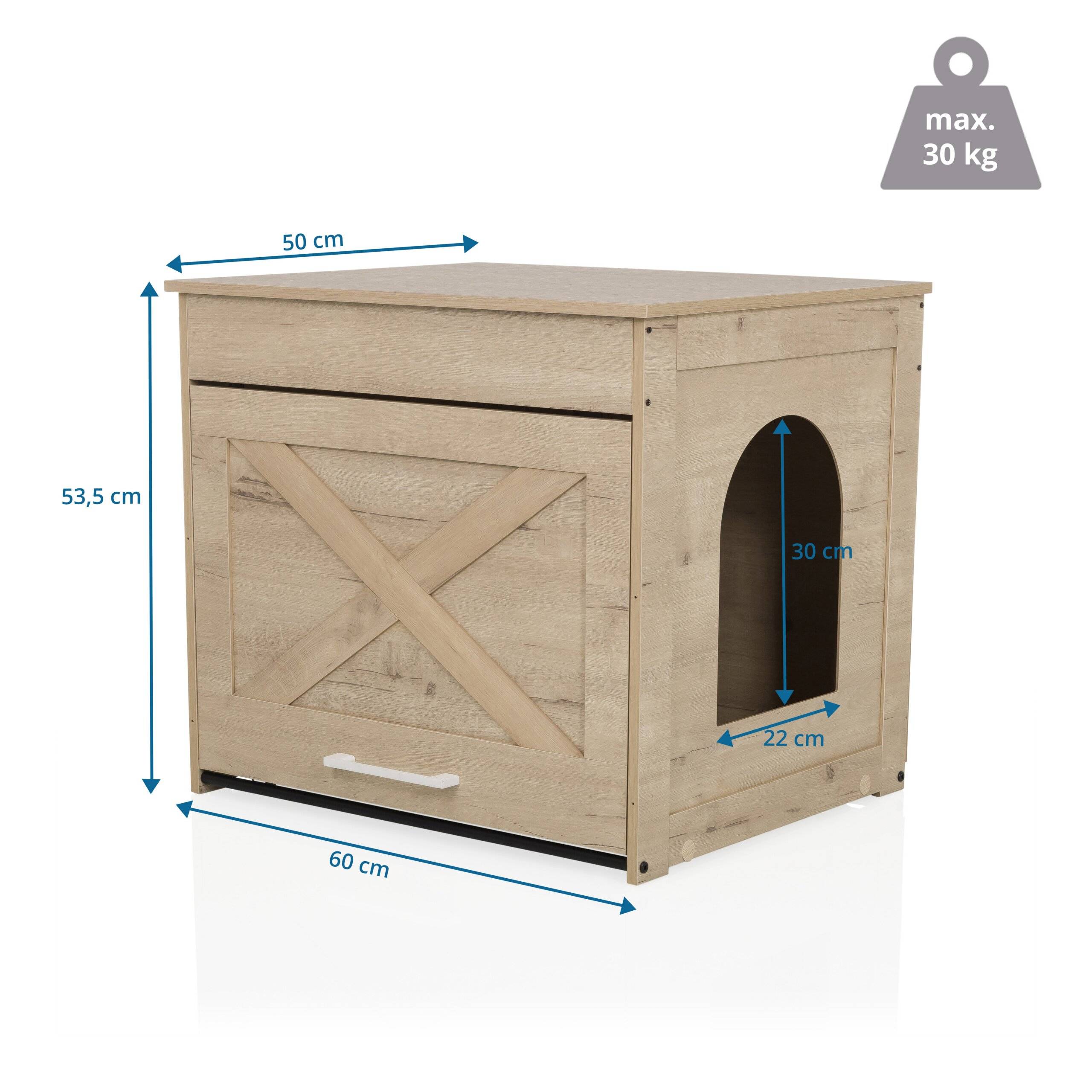 Katzenbox Katzenhöhle KITTY PAWBOX 1 60x50x53,5 cm eiche hjh LIVING-1