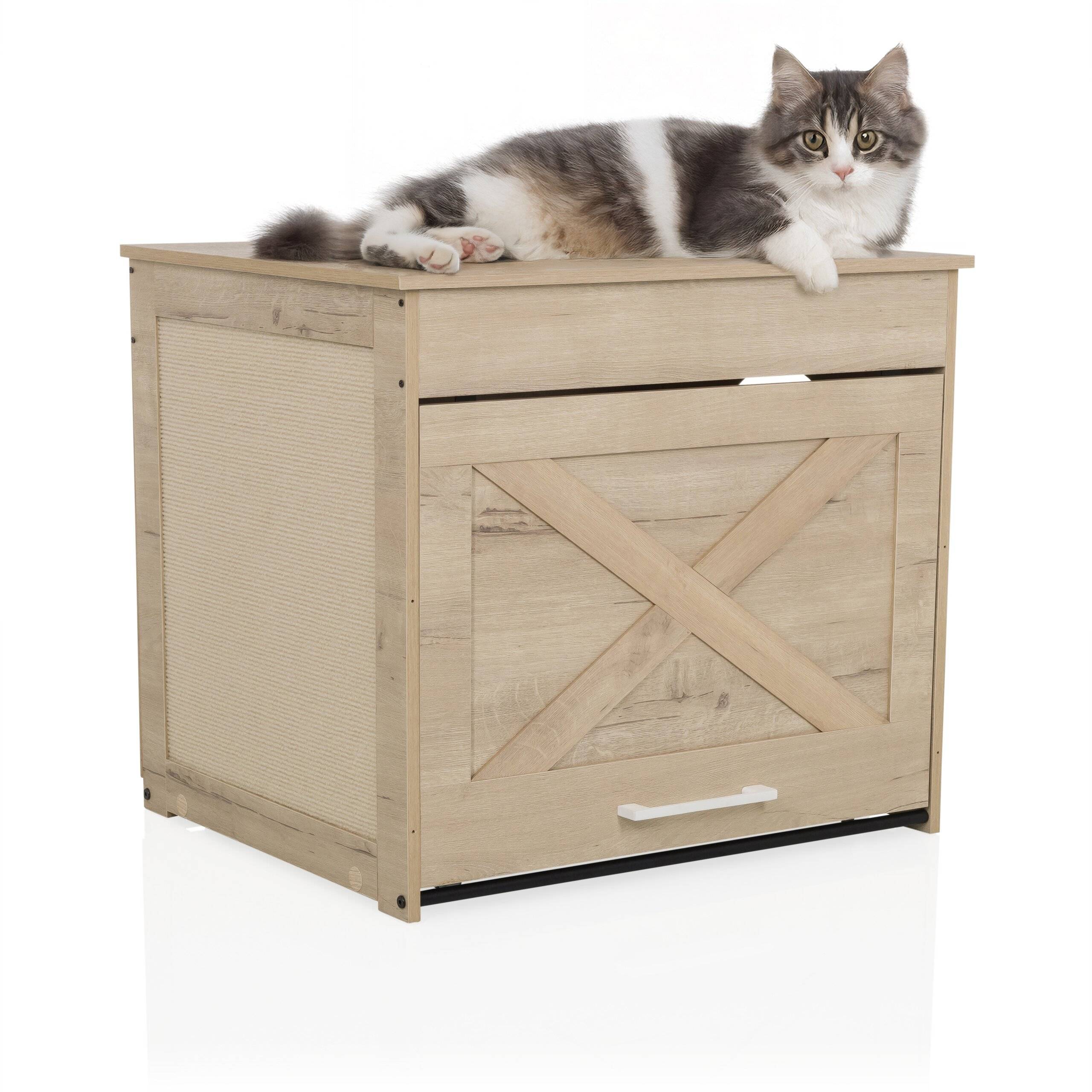 Katzenbox Katzenhöhle KITTY PAWBOX 1 60x50x53,5 cm eiche hjh LIVING-2