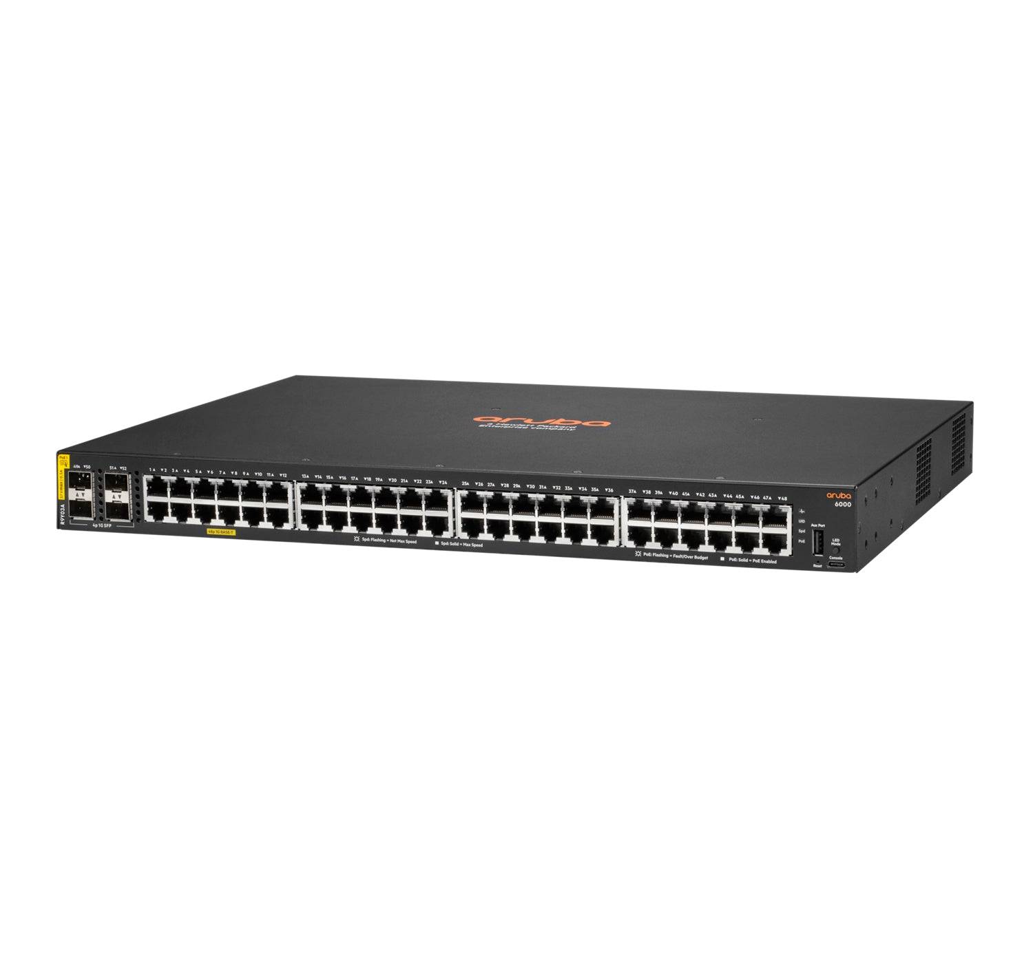 HPE Aruba Networking CX 6000 48G Class4 PoE 4SFP 740W Switch - Switch - L3 - managed - 48 x 10/100/1000 (PoE)-2