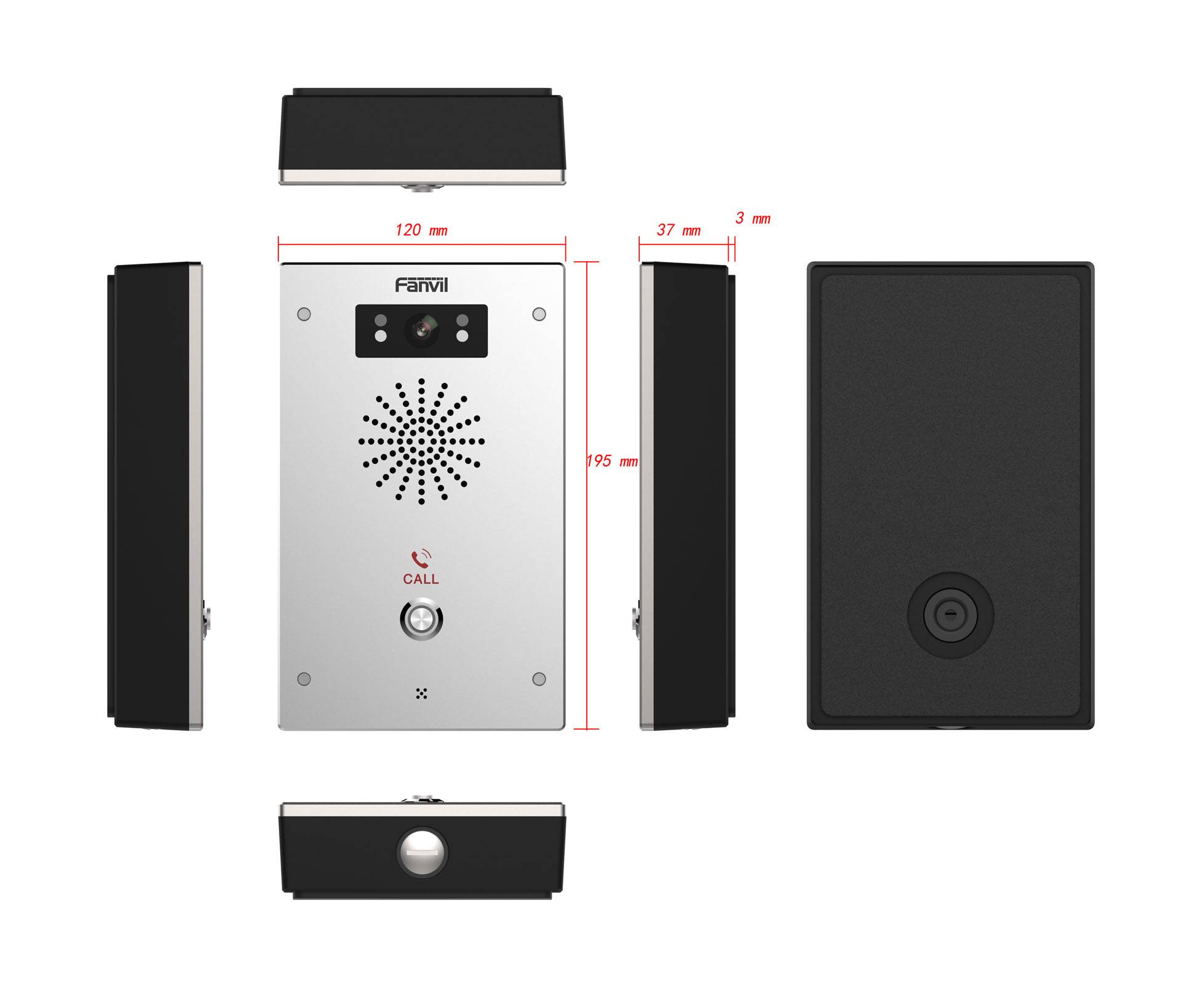 Fanvil I16SV - H.264 - Silber - IP65 - Aluminium - Aluminium - Outdoor - 1/2.8?-3