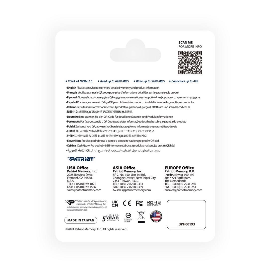 Patriot Memory P400 V4 M.2 SSD - 1 TB P400VP1TBM28H-5