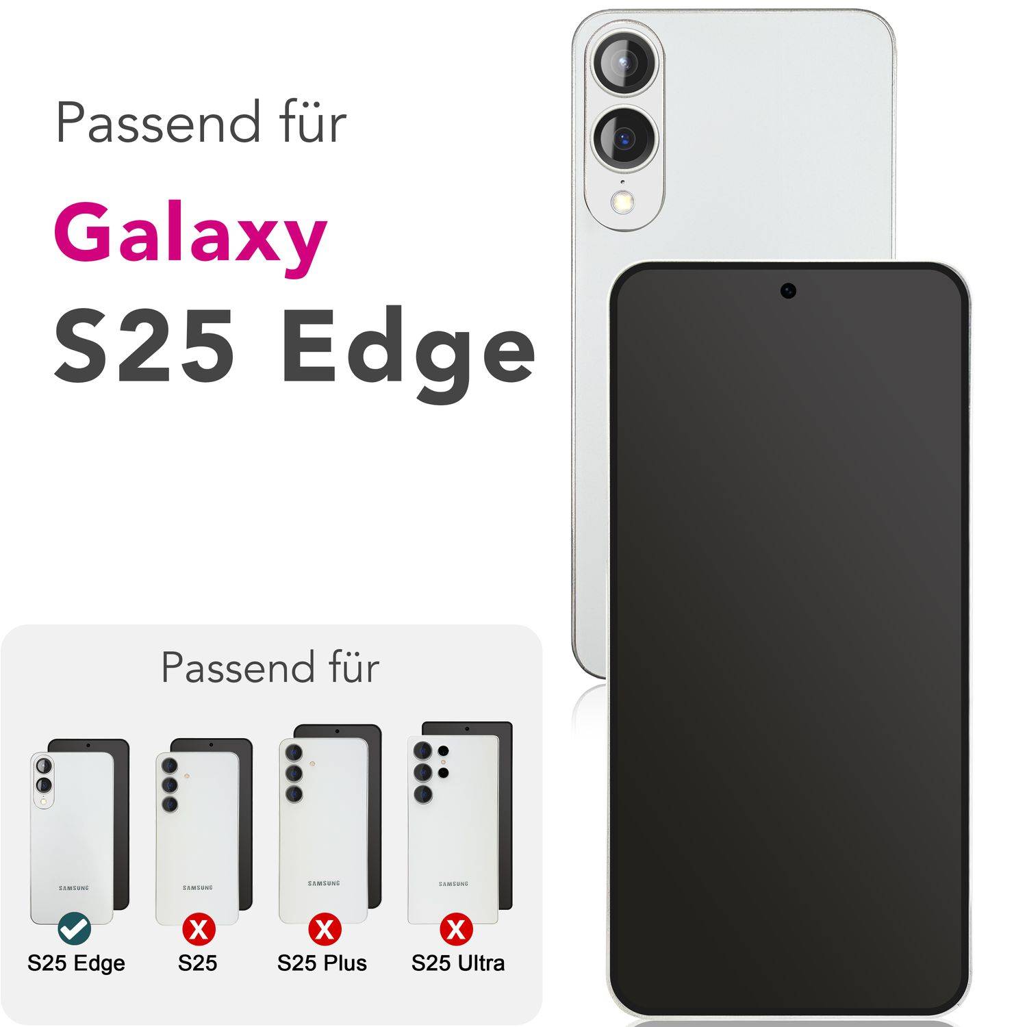 NALIA Schutzglas „ArmorGlassX“ für Samsung Galaxy S25 Edge – 2x Display Glas Hochtransparent Oleophob Kratzfest-1