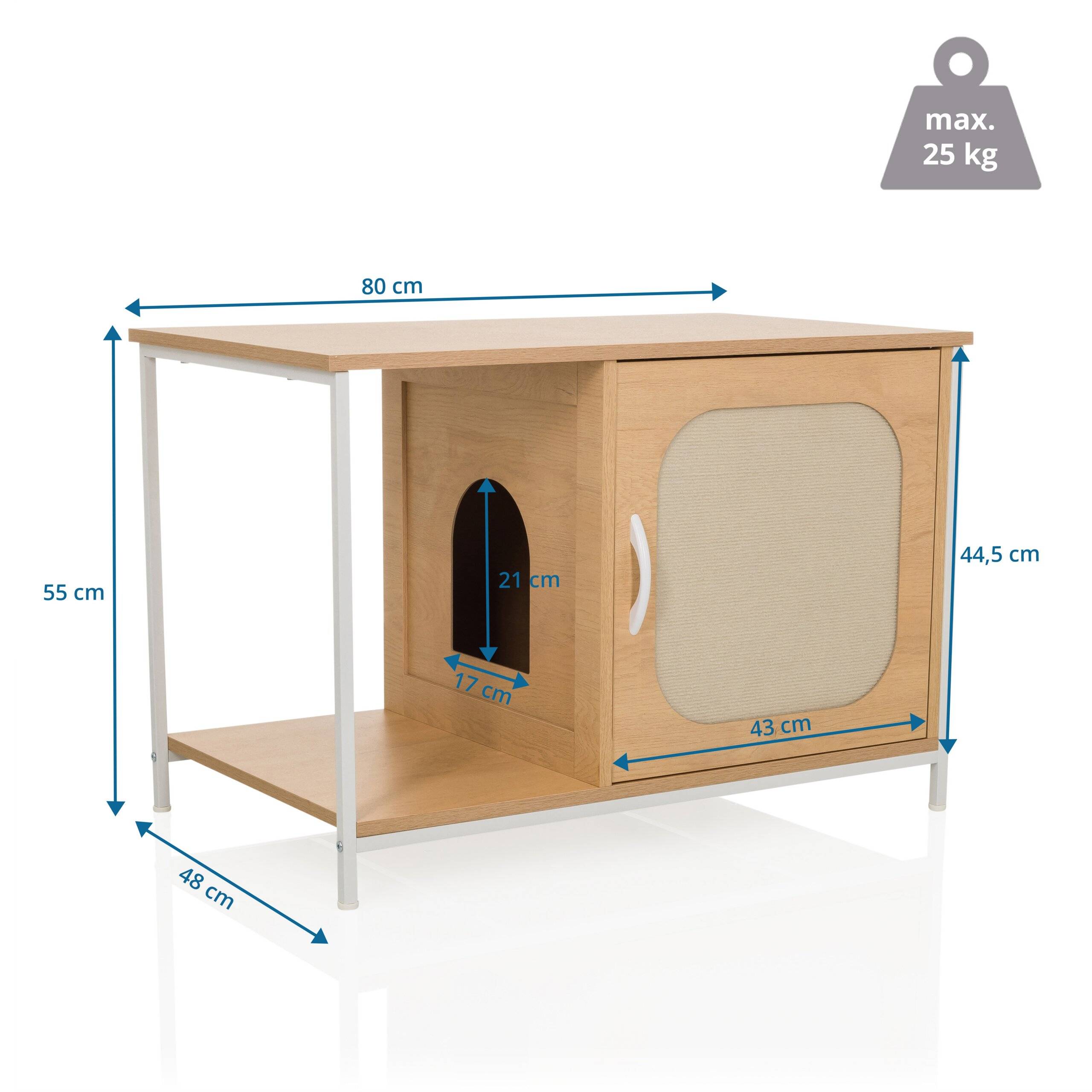 Katzenhaus Sideboard KITTYHOME 1 80x48x55 cm buche weiß hjh LIVING-1