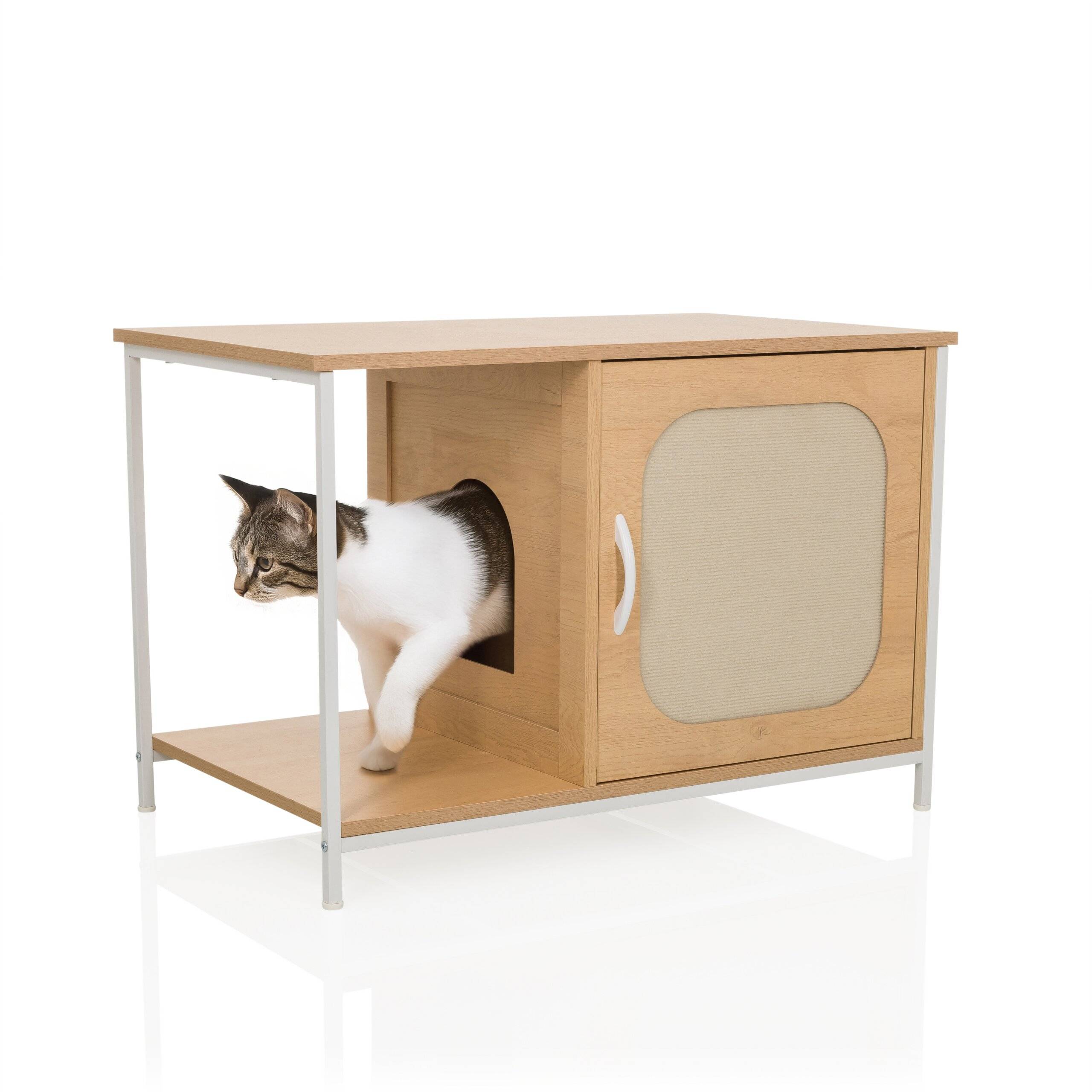 Katzenhaus Sideboard KITTYHOME 1 80x48x55 cm buche weiß hjh LIVING-2