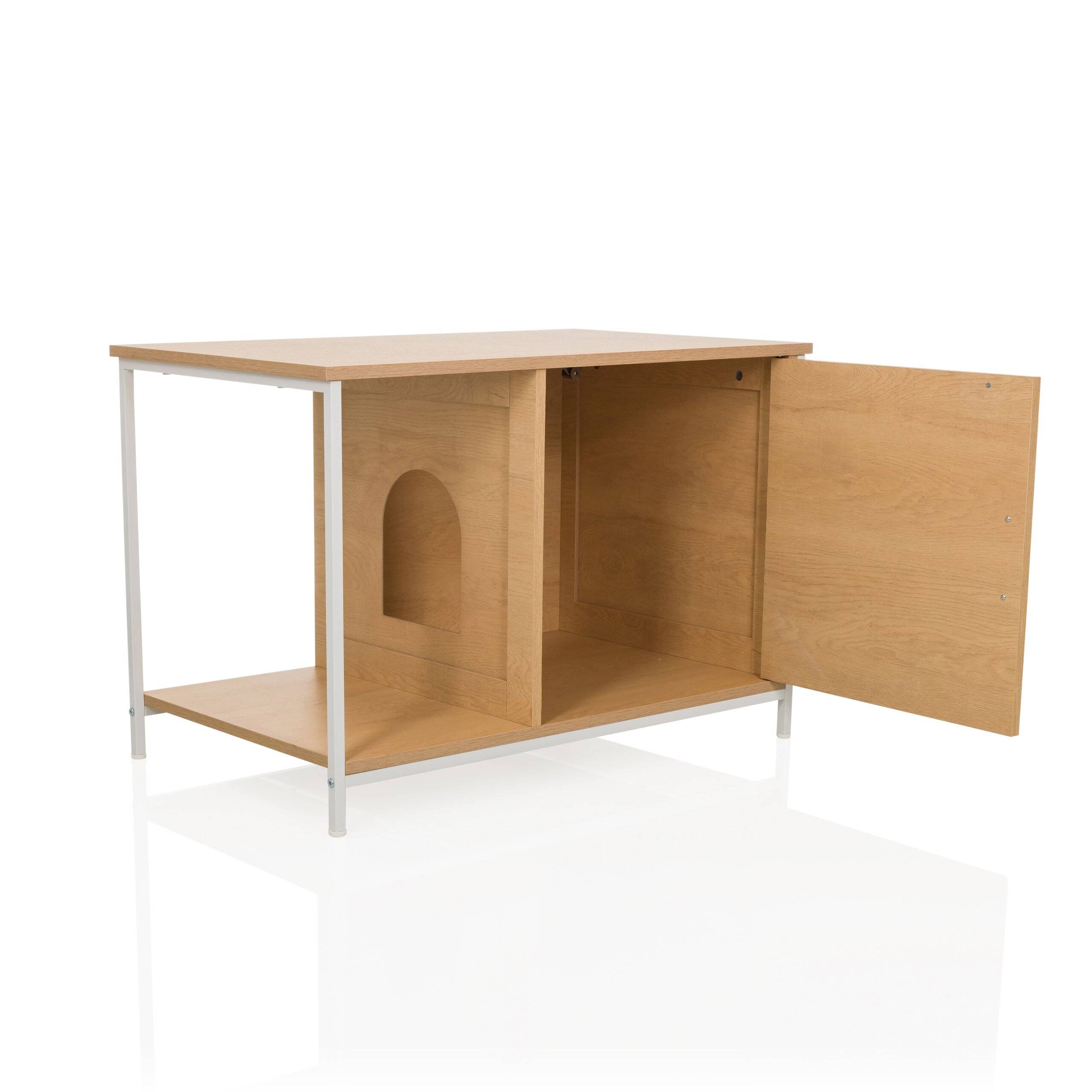 Katzenhaus Sideboard KITTYHOME 1 80x48x55 cm buche weiß hjh LIVING-3