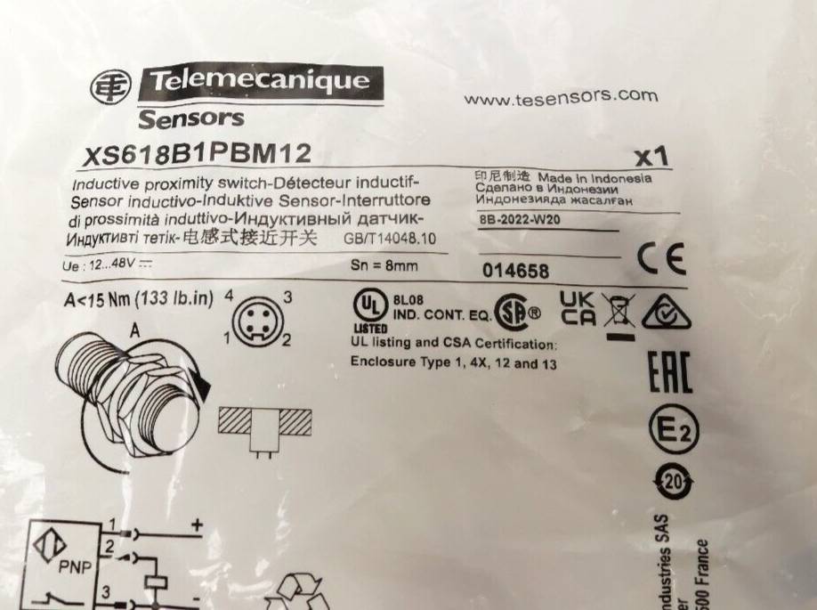 Telemecanique Näherungsschalter Induktiv M18 bündig XS618B1PBM12-1