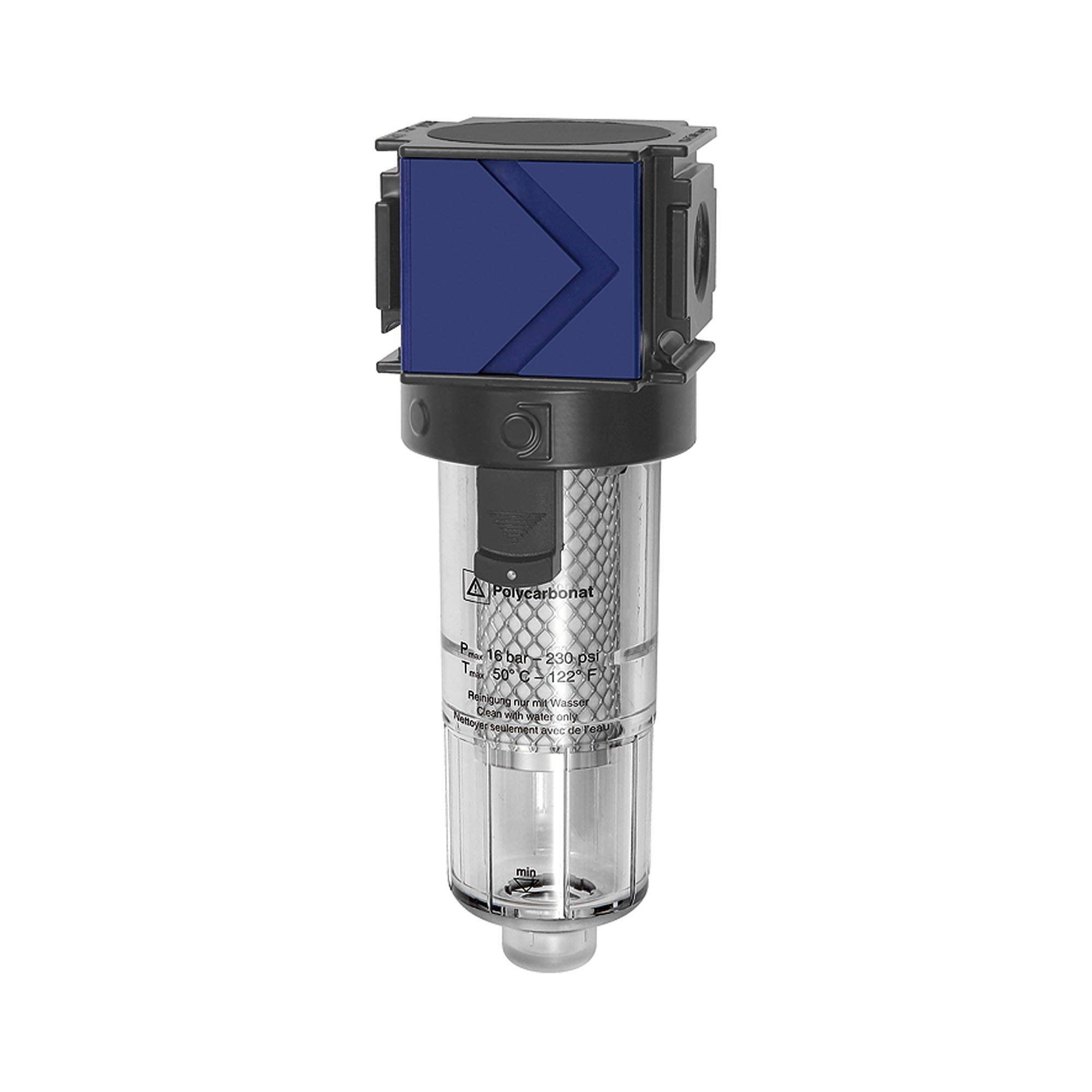 RIEGLER Aktivkohlefilter »variobloc« mit Polycarbonatbehälter, 0,003 mg/m³, BG 2, G 1, PE max. 16 bar, Med.-Umgebungstem-0