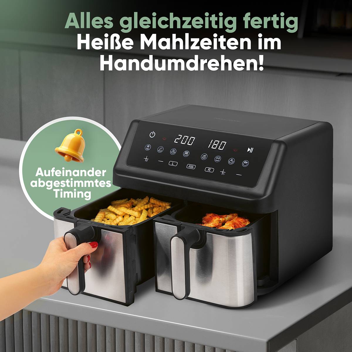 PROFICOOK Doppel-Heißluft-Fritteuse PC-FR 1296 H-2