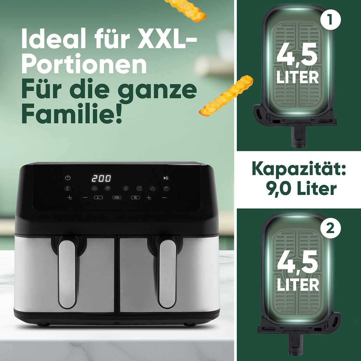 PROFICOOK Doppel-Heißluft-Fritteuse PC-FR 1296 H-3